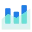 Data icon with bars at different heights.