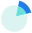 Pie chart icon with piece of the pie being highlighted.