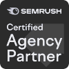 Semrush Agency Partner logo in black and white