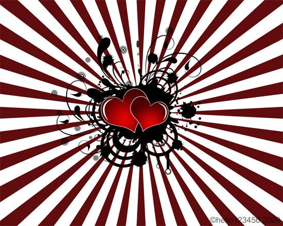 Grunge Vector Hearts Wallpaper