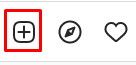 The plus sign on Instagram to add a photo to your Instagram profile