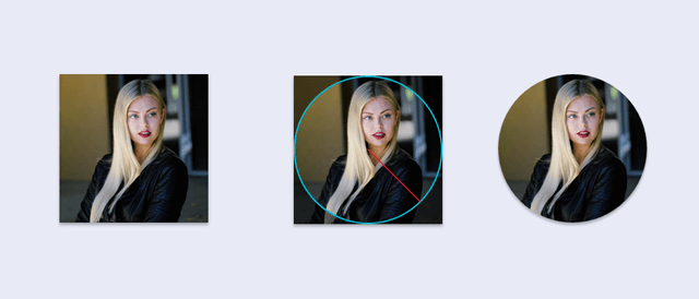 Creating circular img elements from square-shaped photos