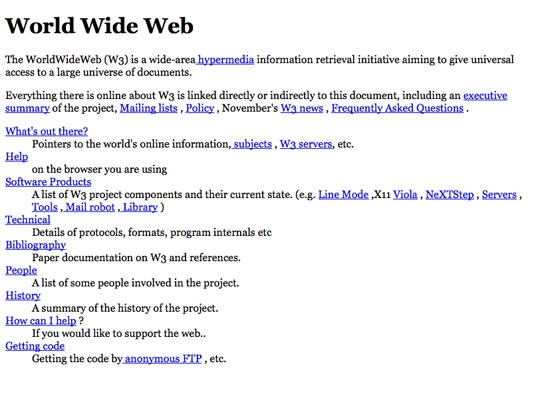 The first web page (1992)