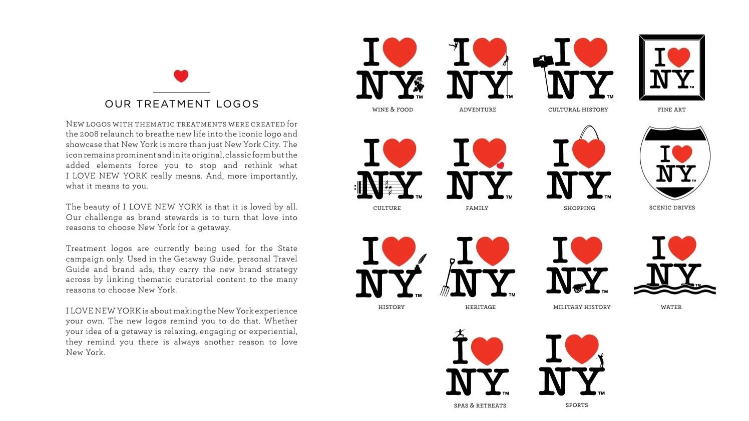 I Heart New York brand logo guidelines and treatment logos