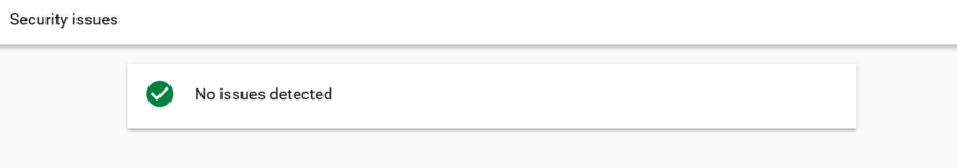 Google Search Console Security report