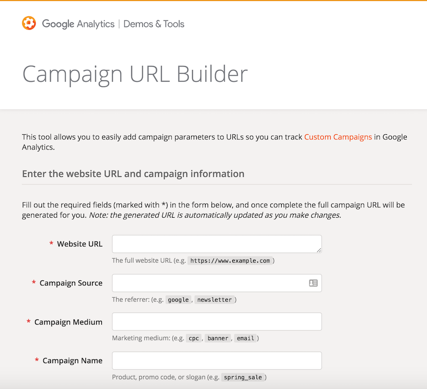 Google's Campaign URL Builder