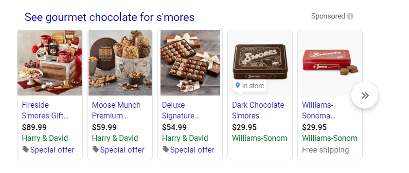 smores shopping ad seo vs google ads