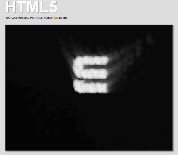 HTML5 canvas demonstration: HTML5 Canvas Particle Animation Demo