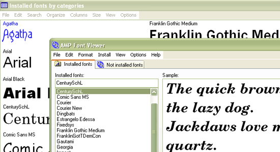 AMP Font Viewer (Windows)
