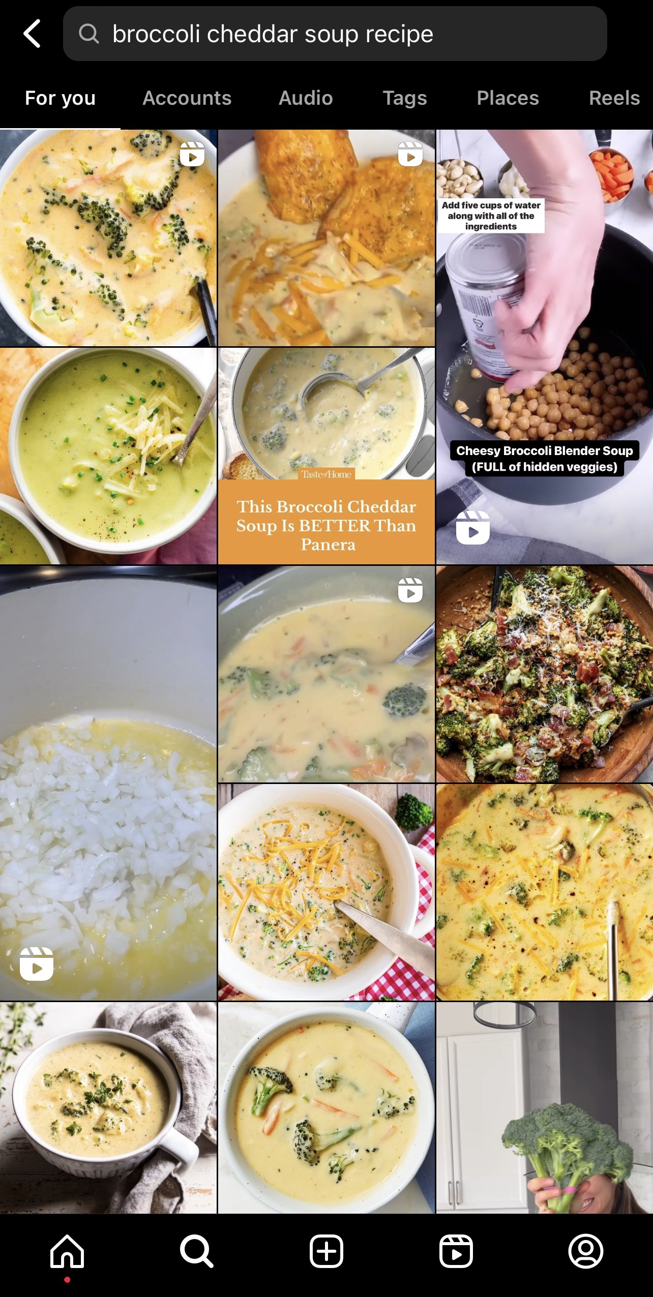 Instagram results for broccoli cheddar soup recipes