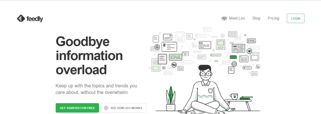 Feedly landing page