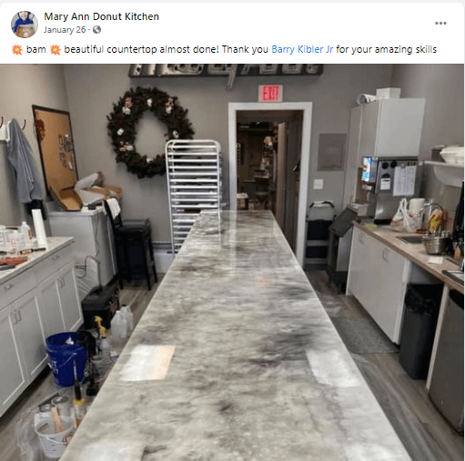 Donut shop renovation progress