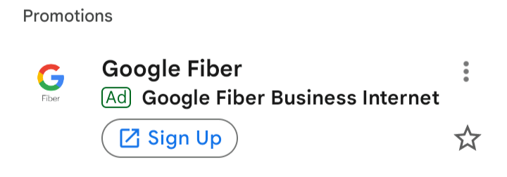 google fiber gmail ad