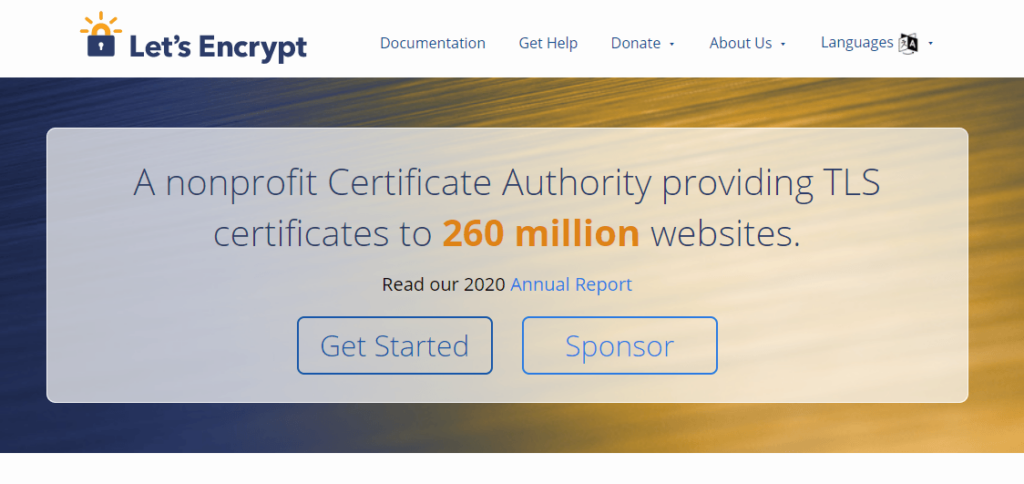 Let's Encrypt homepage