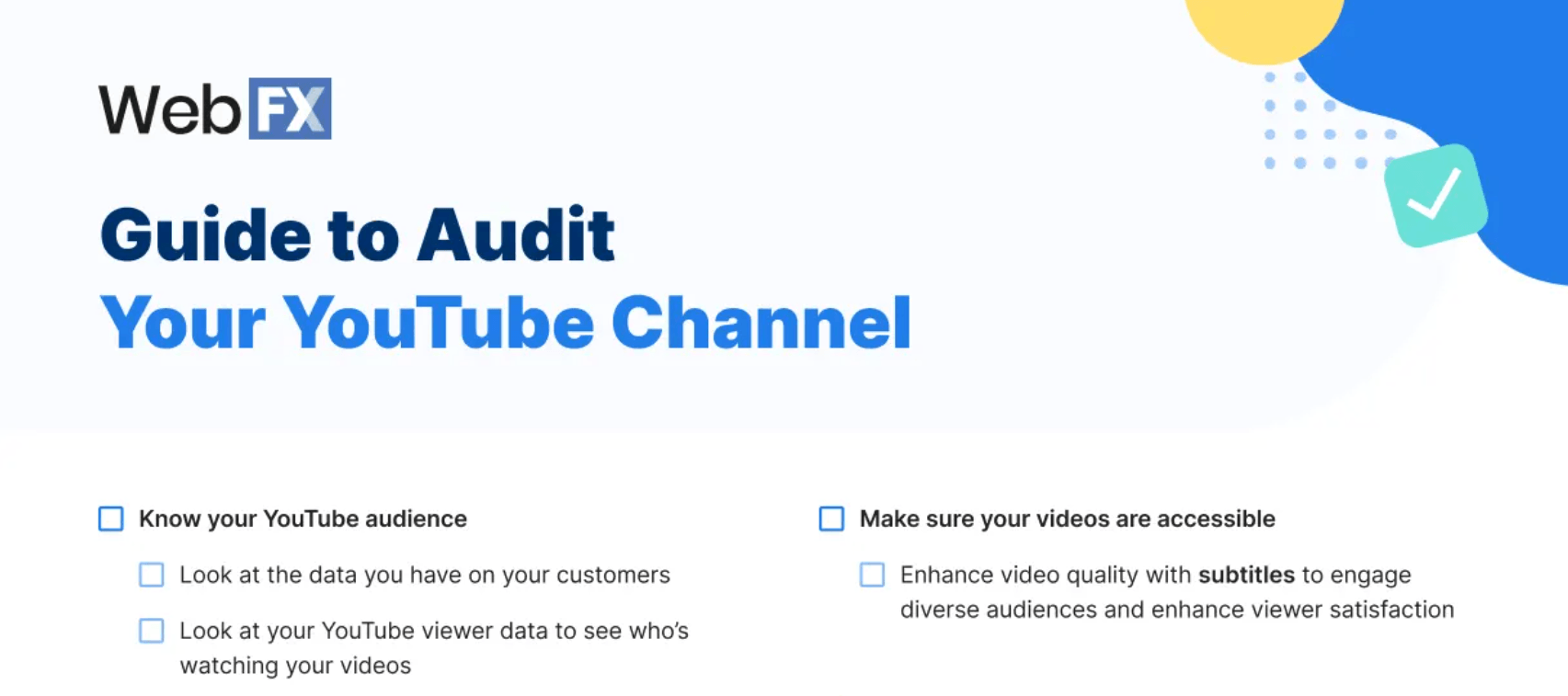 preview of YouTube audit checklist