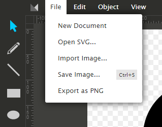 Export options available in the online vector editor Method Draw