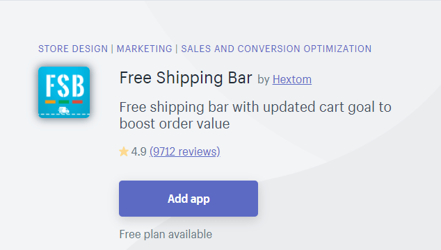 free shipping bar