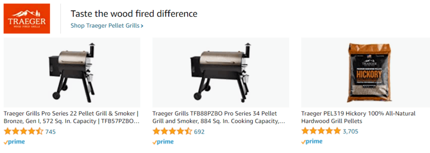 Amazon advertising examples: Traeger