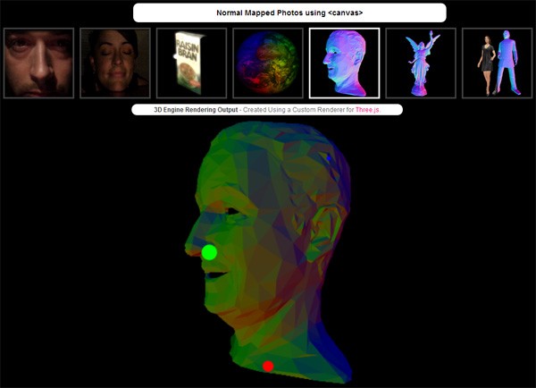 HTML5 canvas demonstration: Normal Mapped Photos