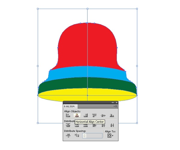 Divide the upper part of the bell in half