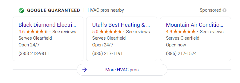 heating local services ad seo vs google ads