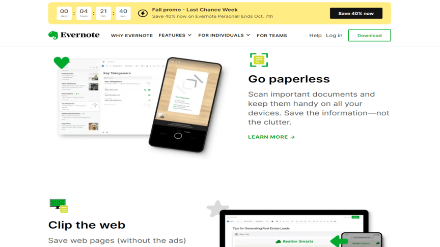 example of beautiful websites 5 evernote