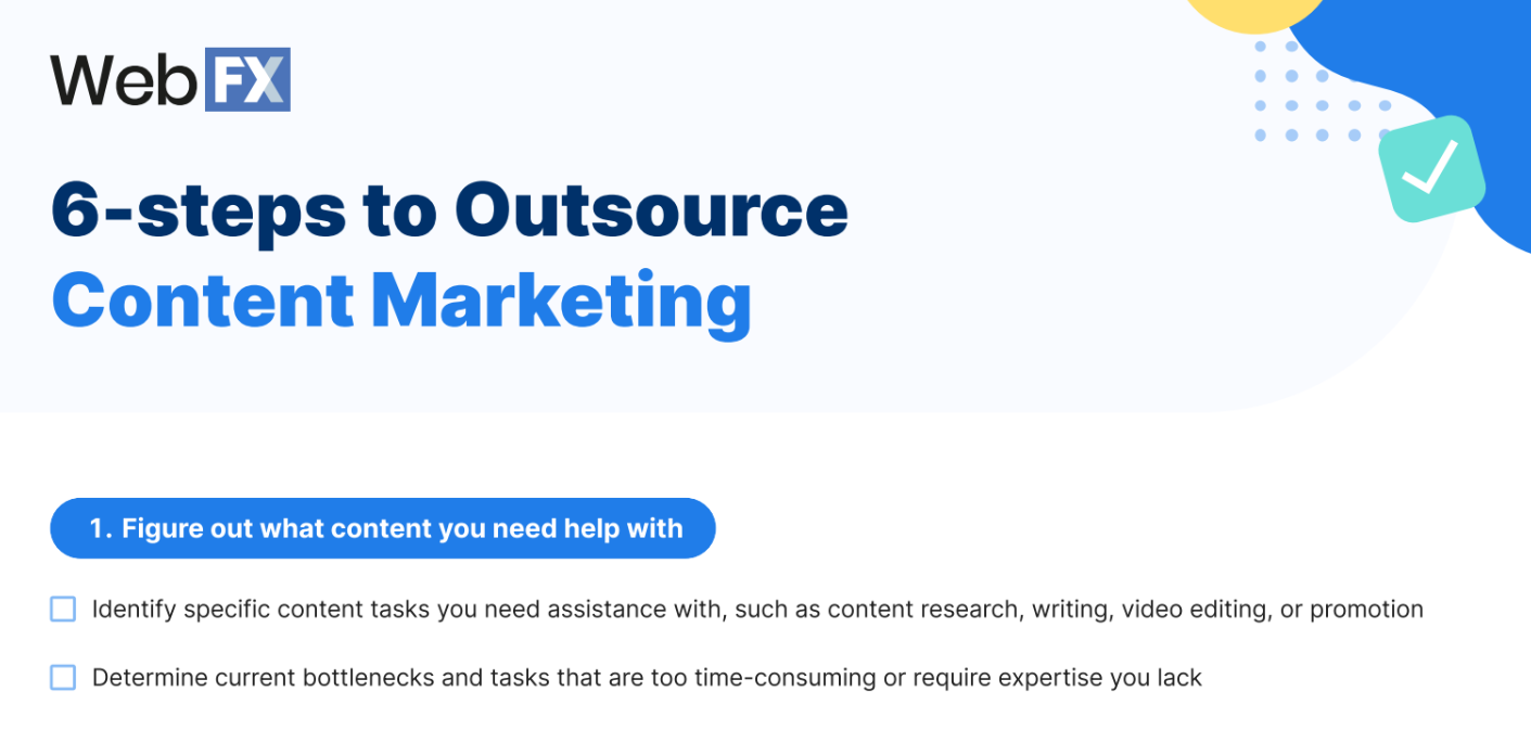 Preview of outsourcing content marketing checklist