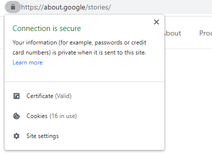 SSL info for Google