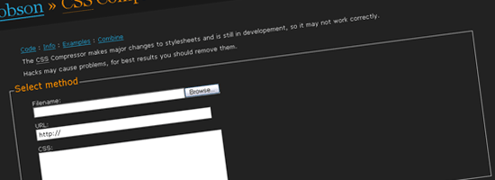 CSS Compressor - screenshot.