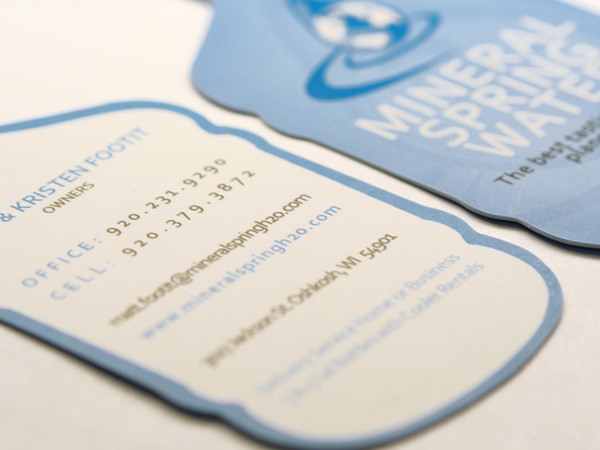 die cut business card.