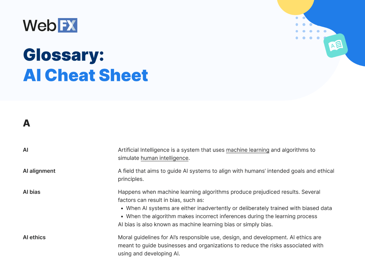 Preview of AI glossary of terms