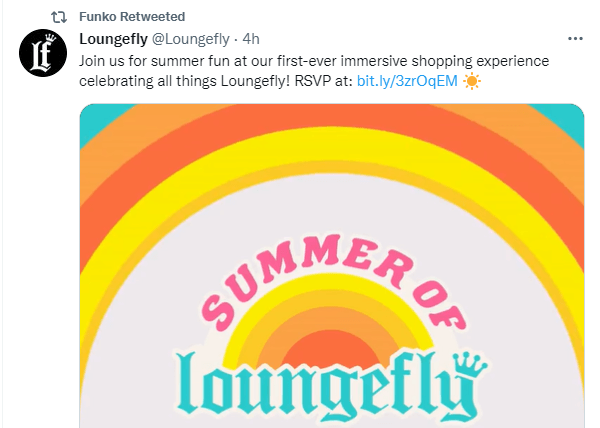 Retweet from Loungefly on Twitter