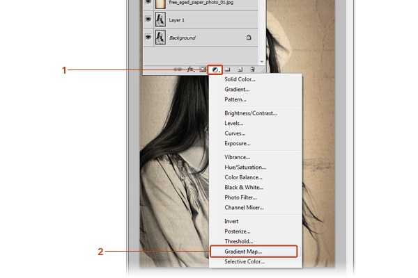 create gradient map adjustment layer