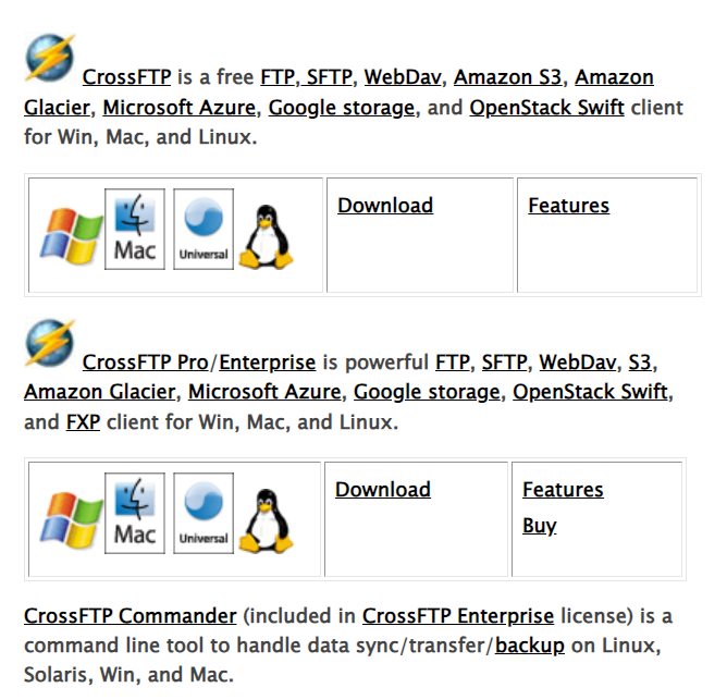 CrossFTP website