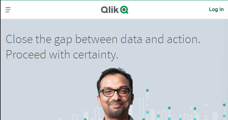 Homepage for Qlik data analytics platform