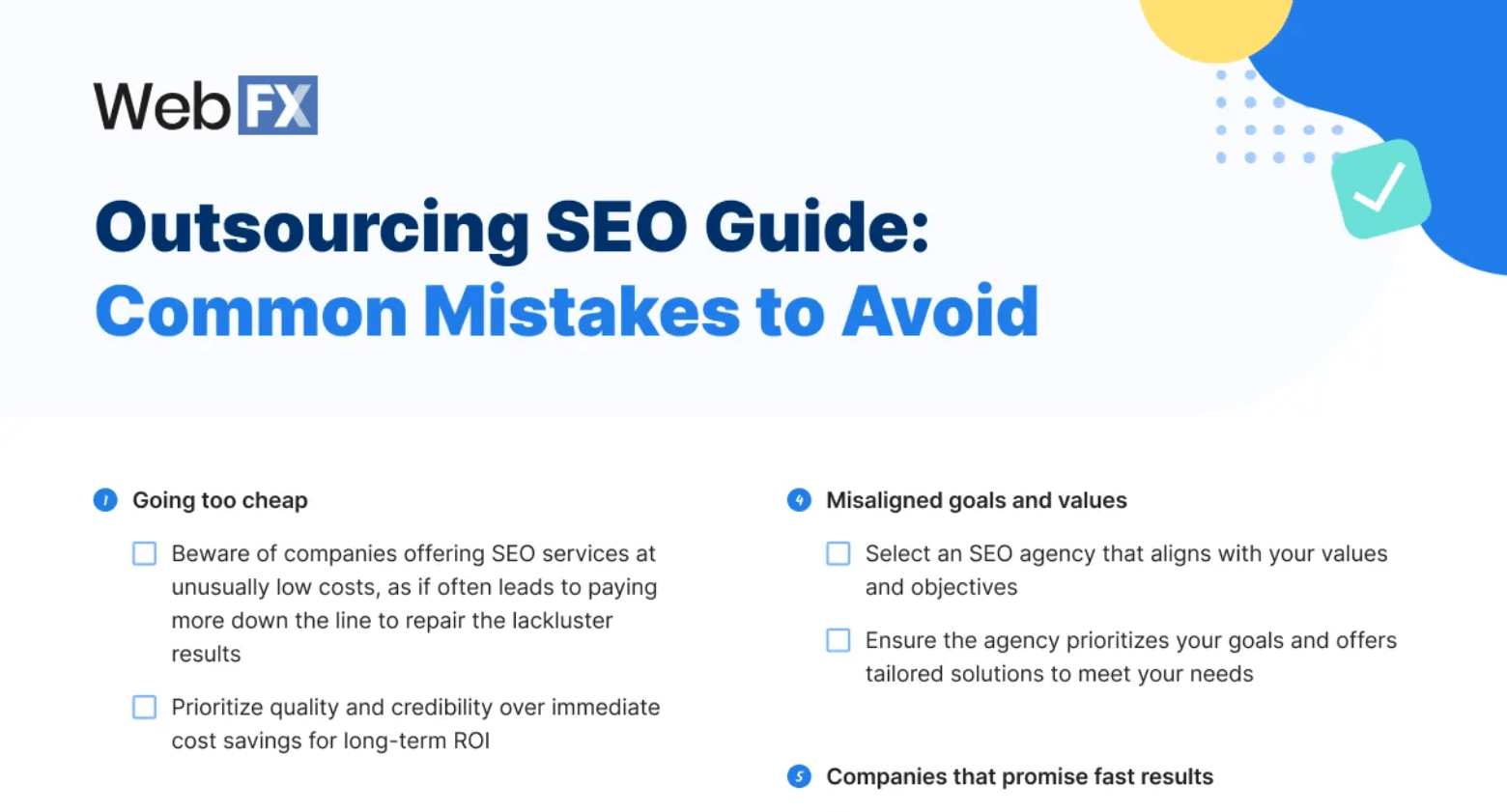 Preview of mistakes to avoid with outsourcing SEO