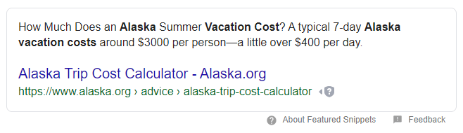 alaska cost search