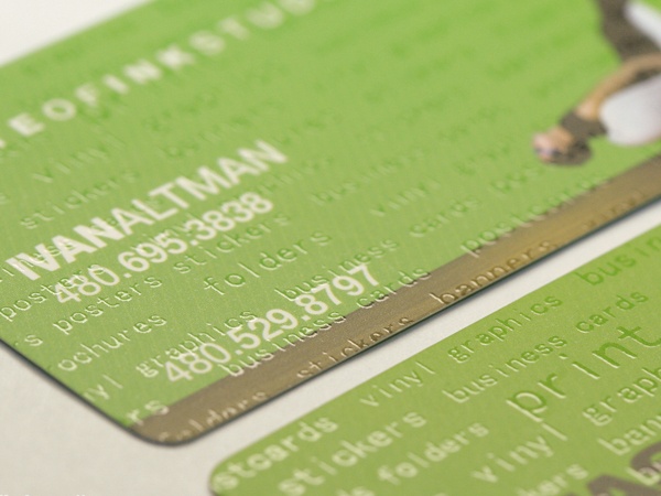 silk laminate business card