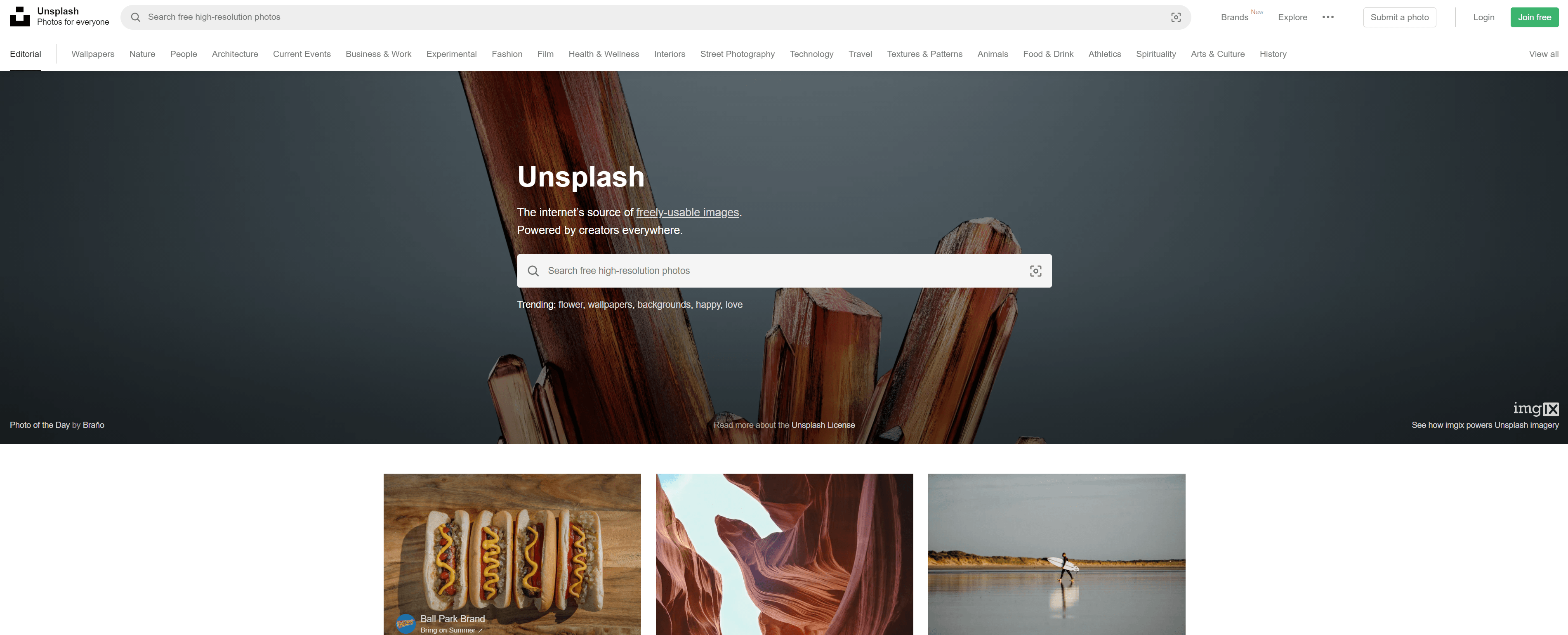 Unsplash stock image library